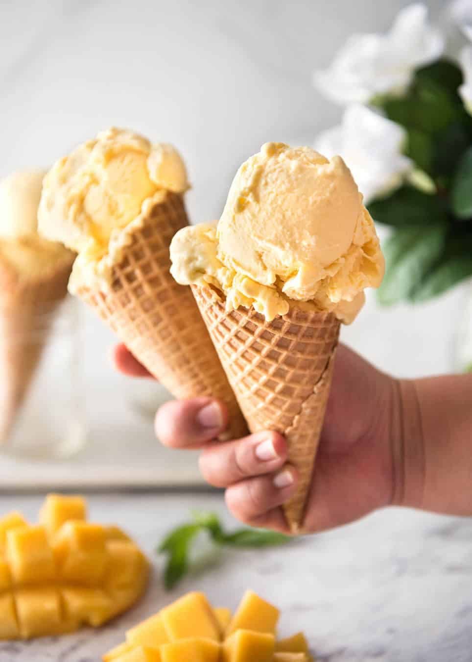 Get Creamy Homemade Mango Ice Cream Without a Machine